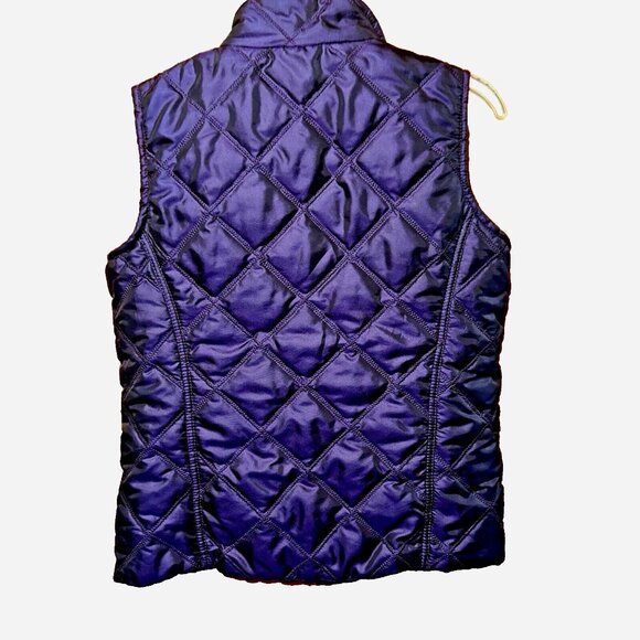 Jane Ashley Iridescent Purple Quilted Zip Vest PM Petite Gorpcore Wintercore - Picture 3 of 6